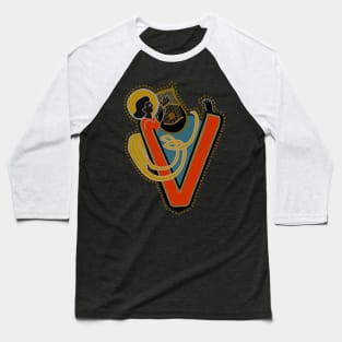 Dark Angel Letter V Ochre Baseball T-Shirt